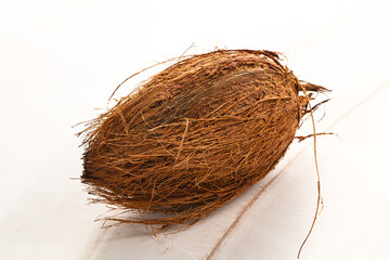 Natural exotic brown hairy coconut