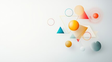 A colorful abstract design with many shapes and circles