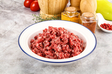 Raw beef minced meat for cooking