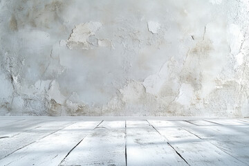 A white wall with a lot of cracks and holes