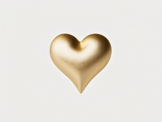 Obraz premium Golden heart shape against white background
