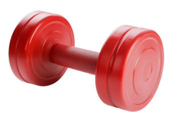High-Quality PNG one red dumbell, png file Isolated on White Background – High Resolution