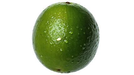 green lime on white background fresh fruit