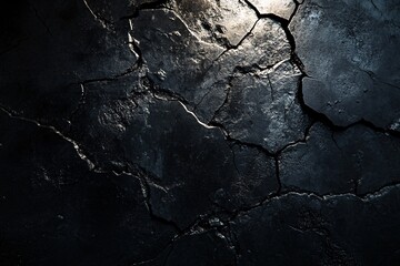 Dark Cracked Surface Texture - Abstract Background Design