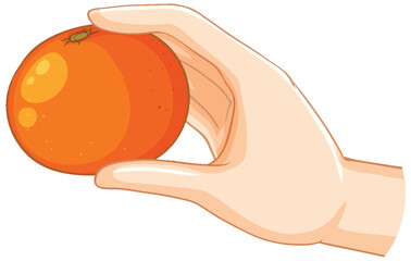 Hand Holding a Fresh Orange