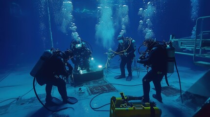 teamwork involved in underwater welding operations.