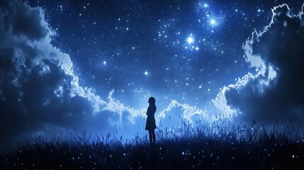 themes of dreams and aspirations associated with a starry night sky.