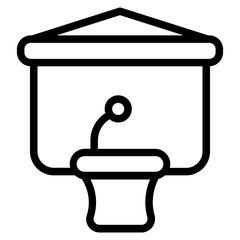 Conference hall Line Icon