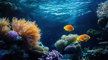 Obraz premium unique adaptations of marine life in underwater landscapes.