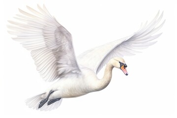 Fototapeta premium Flying swan animal white.