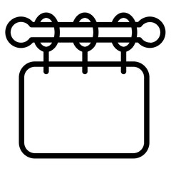 Ring curtains Line Icon