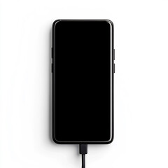 Charging Smartphone on White Background with Minimal Design
