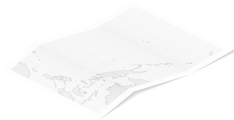 Micronesia map in isometric style