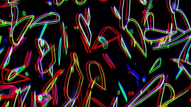 Neon Abstract Art, colorful background with lights