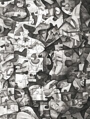 Black and White Puzzle Piece