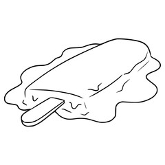 melting popsicle illustration hand drawn outline vector