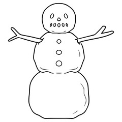snowman illustration hand drawn outline vector