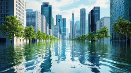 Fototapeta premium Investigate the relationship between climate change impact zones and infrastructure