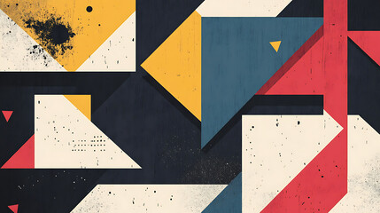 An abstract geometric shapes background with overlapping polygons, sharp angles, and a bold color scheme creating a modern look 