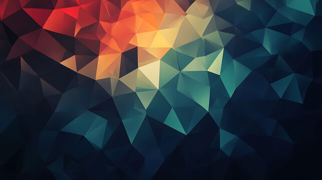 An abstract geometric shapes background with overlapping polygons, sharp angles, and a bold color scheme creating a modern look 