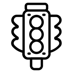 Traffic light Line Icon