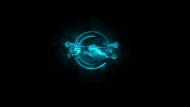 green Neon Cloud Hosting Server Icon Isolated on Black Background
