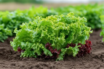 Close-Up of Freshly Harvested Organic Lettuce Showcasing Its Crisp Leaves and Vibrant Green Color