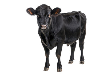 Angus calf stands proudly against a white background for stunning visual impact