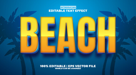 Beach editable text effect in new modern trend style