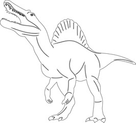 dinosaur roaring sketch on white background, vector