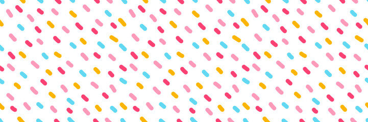 Abstract seamless pattern of vertical multicolored hand drawn stripes, simple geometric shapes, vector illustration, background, print