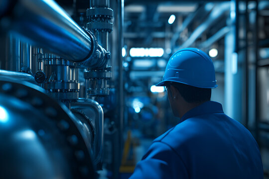 The chief engineer conducts a thorough inspection of the facility's operational condition and safety standards