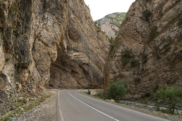 A winding road in a deep gorge.Caucasus Mountains, Nagorno-Karabakh, Azerbaijan