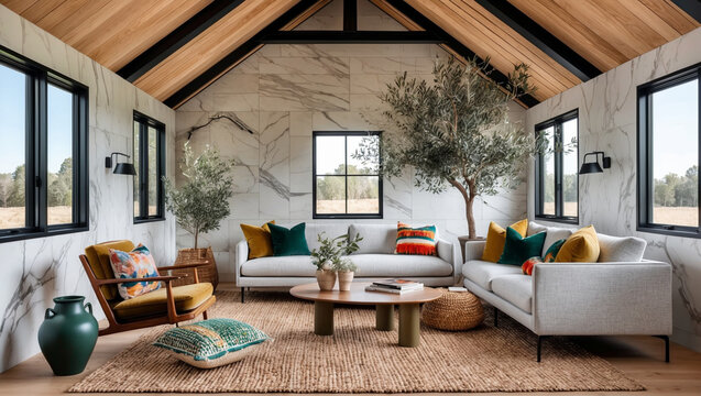 Aesthetic barndominium living room