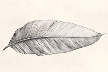 Tropical Leaf Illustration - Black and White Botanical Art Print