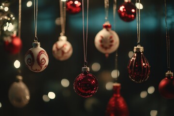 Festive Ornaments and Glimmering Holiday Lights