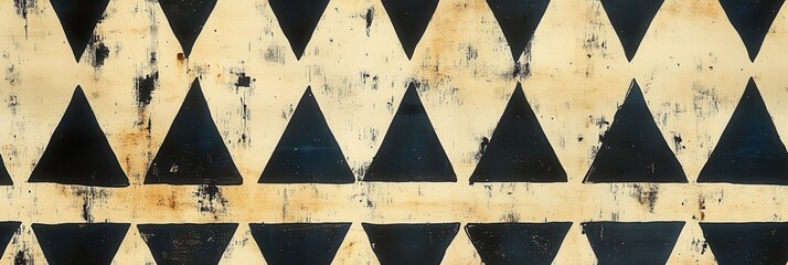 Fototapeta premium Ikat Triangle Pattern, small colorful triangles in a repetitive row pattern, showcasing a vibrant and modern textile design