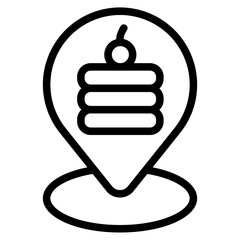 Pancake location Line Icon