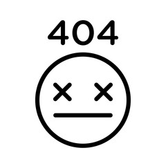 404 Error icon logo sign set vector outline