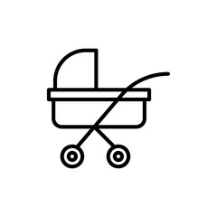 Baby carriage icon logo sign set vector outline