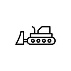 Bulldozer icon logo sign set vector outline