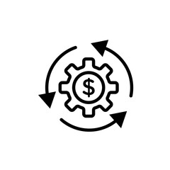 Business model icon logo sign set vector outline