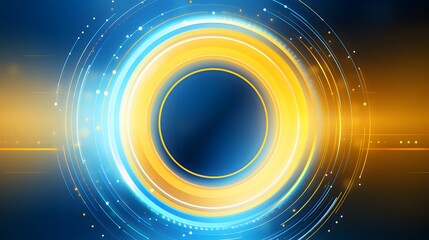 yellow and blue Abstract technology background circles digital hi-tech technology design background. concept innovation. vector illustration