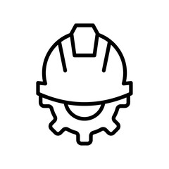 Construction worker icon logo sign set vector outline