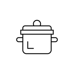Cooking pot icon logo sign set vector outline