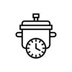 Cooking time icon logo sign set vector outline