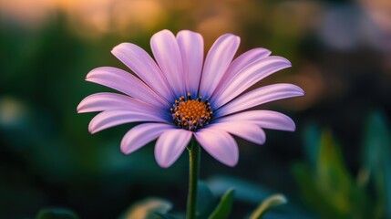 Fototapeta premium ฺBeauty of nature with a close up single blooming flower in a minimal