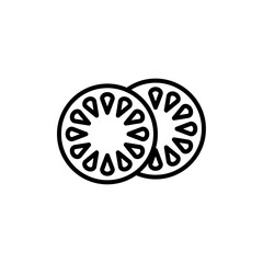Cucumber slice icon logo sign set vector outline