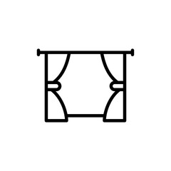 Curtains icon logo sign set vector outline