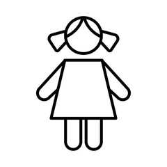Doll icon logo sign set vector outline